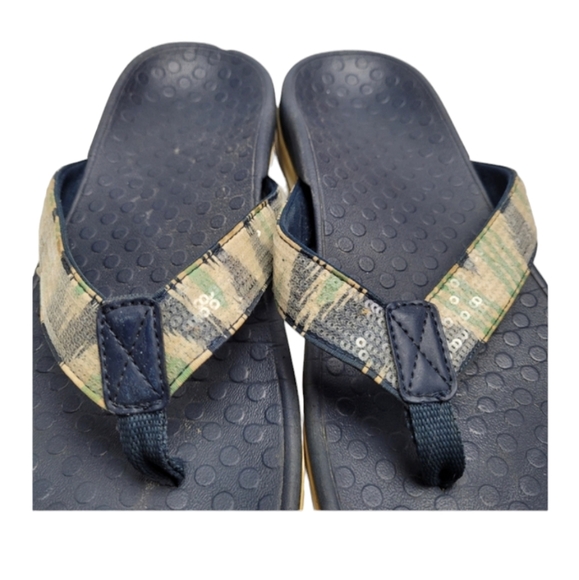 Vionic Tide ll Zebra Sequined Blue Flip Flop Thong Sandals - Picture 3 of 13